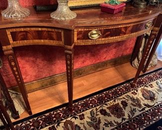very nice antique side table, inlaid wood, mint condition!