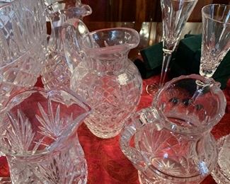 Crystal vases and water pitchers