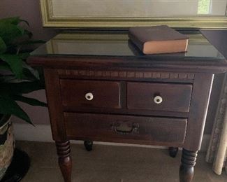nice end table with drawers for storage