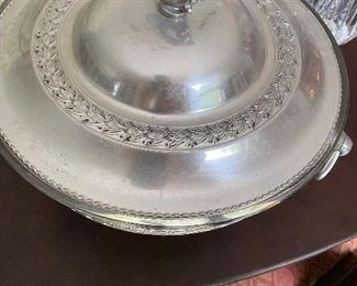 1940's Aluminum split covered dish