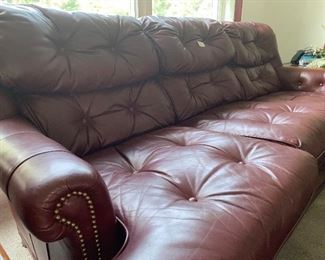 Leather 3 seat sofa.
