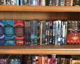 DVD’s of all the series of Deep Space 9, Star Trek, Star Gate Atlantis and DS-1, Quantum Leap, The Next Generation, Band of Brothers, etc.