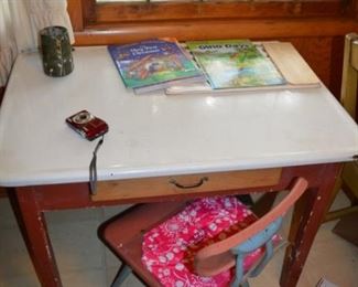 enamel top table/desk