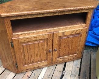 Corner oak cabinet 
