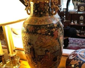 Chinese Satsuma pair of large Vases and Japanese Ginger Jar