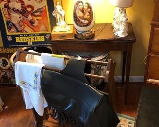 Leather motorcycle saddle bags, decor 