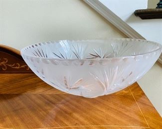 ITEM 41: CARVED GLASS SINK BOWL - Diameter: 16.5” and 7”H.