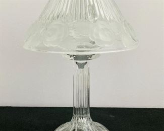 ITEM 38: GLASS CANDLE HOLDER with LAMP SHAPE