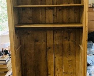 ITEM 12: ANTIQUE PINE CUPBOARD (shelves and Bar to hang clothes). Dimensions: 72.5"H x 19.5"D x 40.5" W