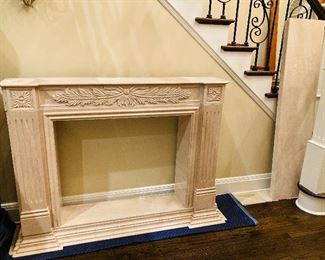 ITEM 5: PINK BEIGE MARBLE FIREPLACE (the vertical rectangular piece on the right goes on top of the fireplace)