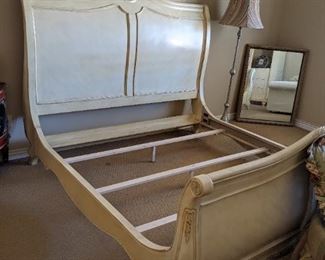 King bed frame, headboard and footboard. 