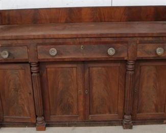 Lot #7 - Early Empire Sideboard w/spindle Gallery 73 1/2" x 22 1/2" x 43 1/4"