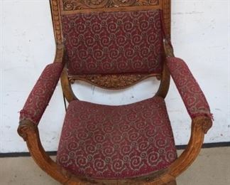 Lot #30 - Antique Medieval Style Carved Chair