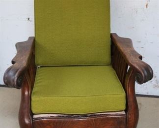 Lot #32 - Vintage Carved Oak Morris Chair 41" x 31"