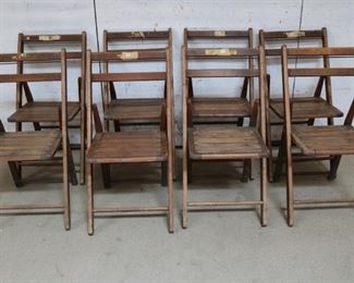 Lot #36 - Set of 8 Vintage Wood Folding Chairs