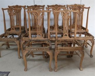 Lot #52 - Set of 10 Carved Wood Chairs