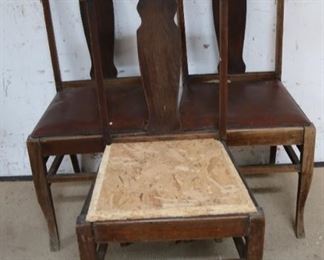 Lot #57 - Set of 3 Chairs - as is worn
