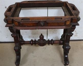 Lot #58 - Victorian Walnut Carved Table - as is No top 32" x 24" x 28"