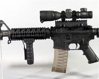 Bushmaster XM15-E2S .223-5.56mm Rifle SN# L397592, Bushnell 2-6x32 AOE Rifle Scope, Pressure Operated Flashlight, 20 Rd Mag, In Hard Soft Case