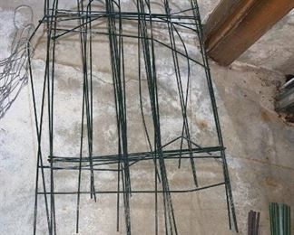 Chicken Wiring, Stakes, and Plant Decor