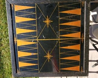 19c Handpainted Folkart Game Board
