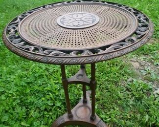 Pair of 19th century mahogany caned Tilttop tables 