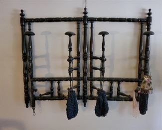 Victorian purse and hat rack