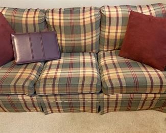 Vintage plaid sofa with pull out bed