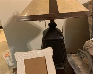 Vintage craftsman style lamp and frame