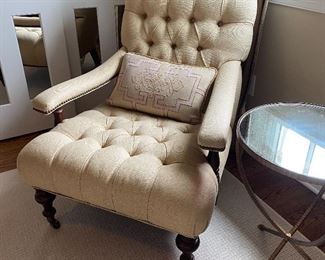 Custom upholstered lounge chair