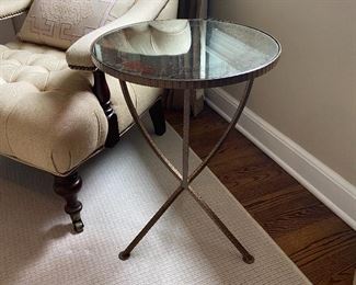 Mirror top metal table