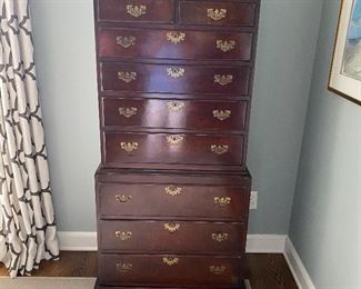 English mahogany chest on chest