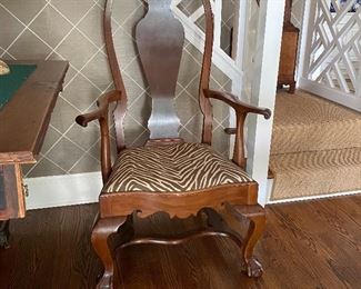 Antique Chippendale ball & claw foot chair