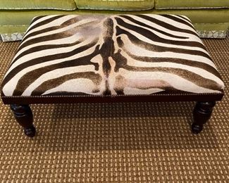 Zebra skin ottoman