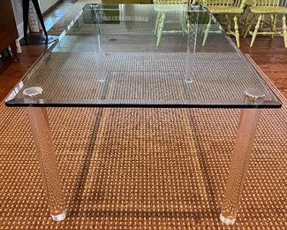 Mid-century Modern glass & lucite dining table