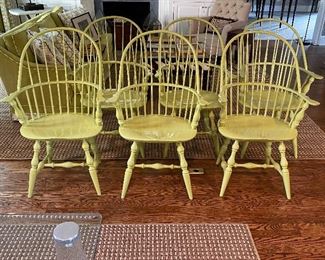 Set of 6 Windsor chairs, custom lacquered