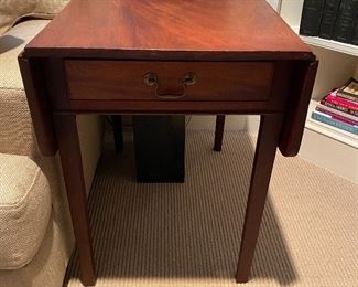 Antique drop leaf end table