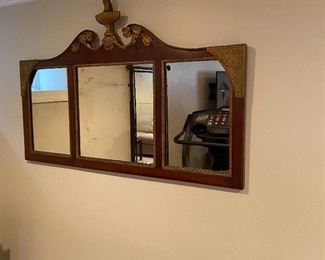 Antique triple mirror