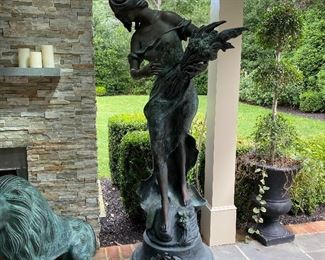 Large 76" Bronze statue - Reine Des Pres - after A. Moreau