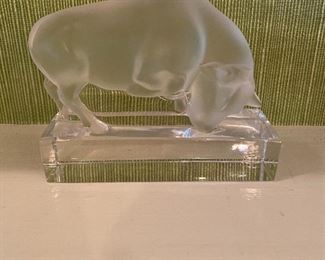Lalique crystal bull