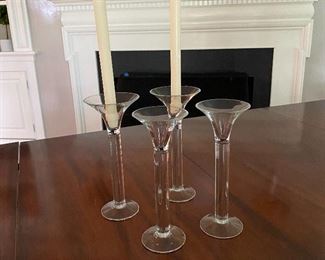 Glass candlesticks