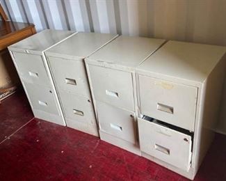 Set of 4 Two Drawer File Cabinets