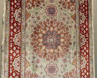 Turkish silk rug 18" x 32"                                        1200.00