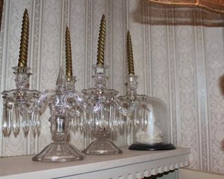 Fabulous Crystal candelabra's  with tons of prisims