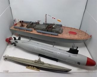 2 Model Subs and 1 Naval Ship