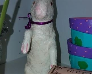 Vintage paper mache Easter bunny 