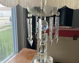 Fringe and Glass Lamp