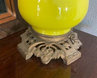 Vintage Yellow Lamp USA Made Bottom