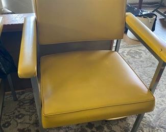 Vintage Yellow Chair with Rip