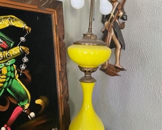 Vintage Yellow Lamp USA Made